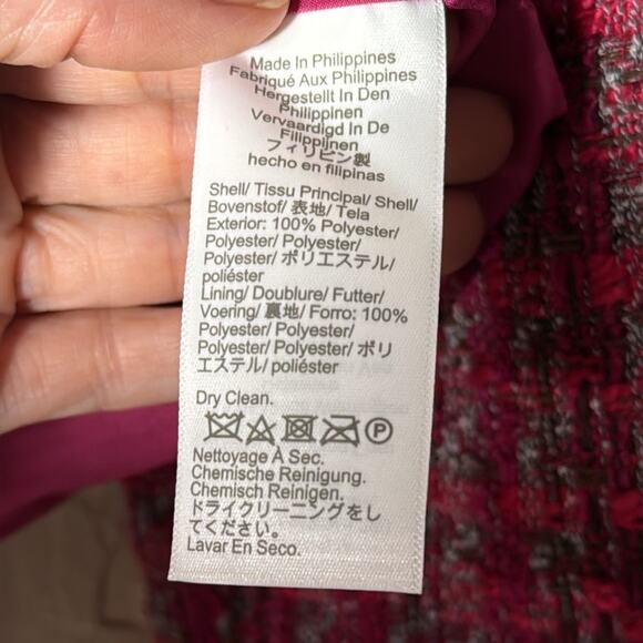 J. Crew Tweed lady jacket pink gold button front size 14. - Picture 6 of 9